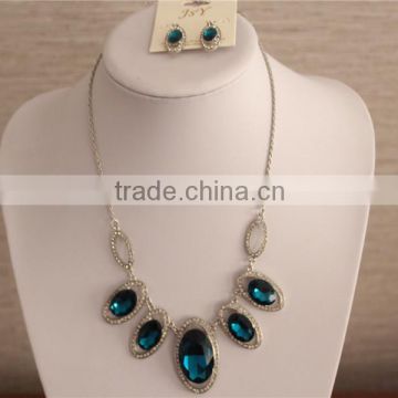 Good Quality Artificial Crystal Necklace Jewerly sets Crystal Necklace and Earrings