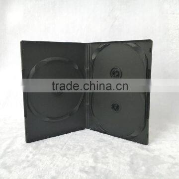 14mm 3 Triple Discs Plastic Black DVD Case Without Tray