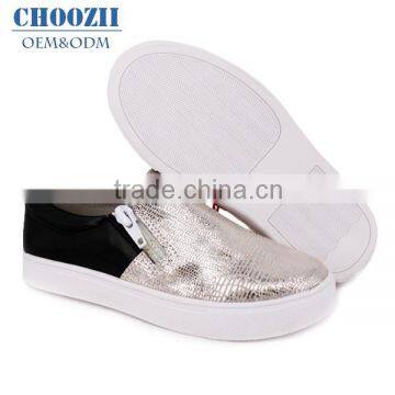 Choozii Custom OEM Double Zip Kids Casual Leather Sneakers Shoes 2016