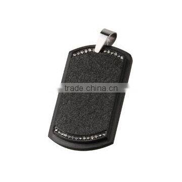 stainless steel newest style sand blast dog tag pendant