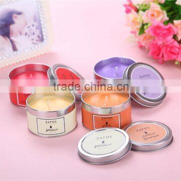 colorful scented soy tin candle