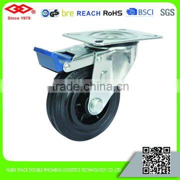 80mm Black Rubber Caster Wheel With Plastic Center