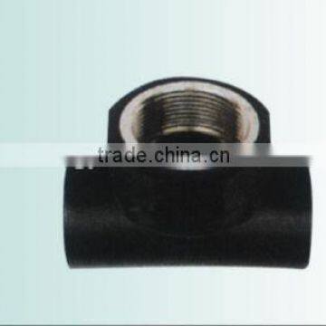 Manufacturer 2013 new material HDPE pipe fitting female brass tee for water supply (Butt socket)