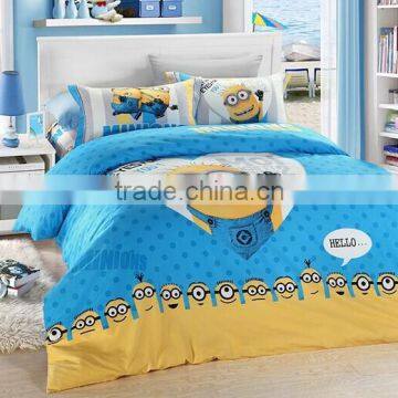 100%cotton bedding set,minions duvet cover, cartoon bedroom set