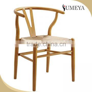 Wholesale stackable wood design dining chair, wood chair straw seat