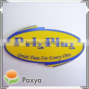 Toy name brand label plate