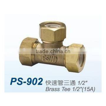 High Quality Taiwan made brass pipe fitting tee