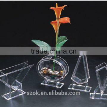 transparent acrylic customized diferent shape mini desktop fish tank wholesale