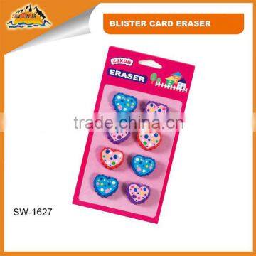 8pcs Different TPR Love Shape Eraser Set in Blister Card photo-1