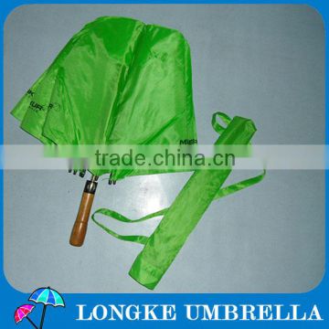 2 fold wooden handle umbrella, 2 folding umbrella