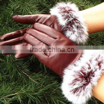 Korea Style Full Finger PU Material Winter Keep Warm and Velvet Cycle Gloves for Woman photo-5
