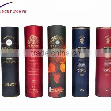 Luxury rigid paper cardboad round wine tube box
