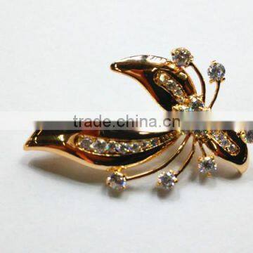 18K gold Wedding style cubic zircon bridal brooches