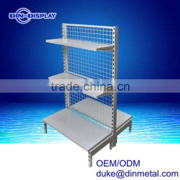Mesh panel style single sided supermarket display rack