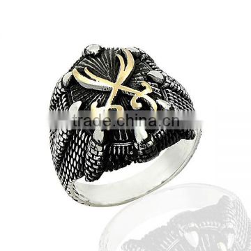 925K Sterling Silver Eagle Claws Sword Men Ring