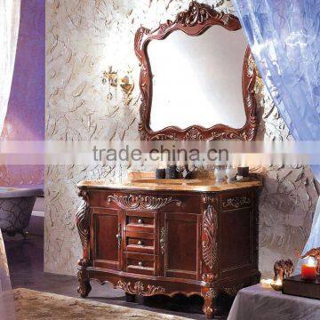 WTS3044 49 inch American Style Antique Bathroom Cabinet floor standing solid carved sink bathroom vanity Cabinets combinatio