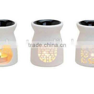 Wholesale White and Black Ceramic Fragrance Oil Burner Tart Warmer