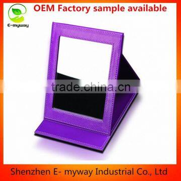 fashion pu leather desktop makup mirror for girls