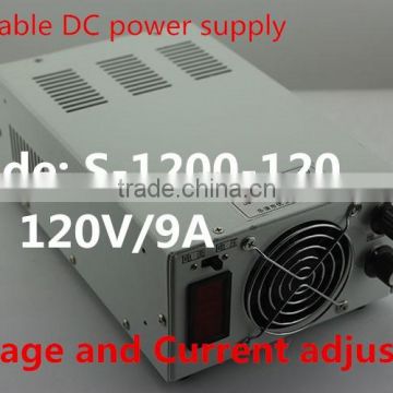 Hight efficiency 120V 10A 1200W Regulated adjustable switching power supply with LED display S-1200-120