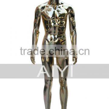 gold chrome whole body male sexy mannequin