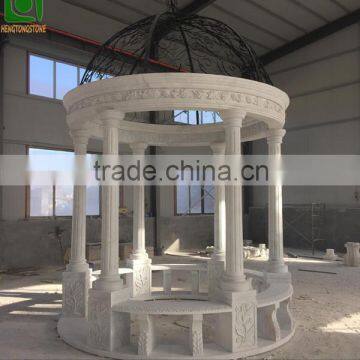 Garden Decorative White Marble Roman Column Gazebo