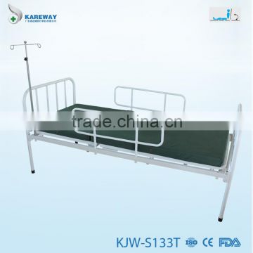 new manual double two functions hospital bed with tray table