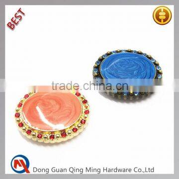 2015 Oval Decorated Metal Shank Button For Cloting