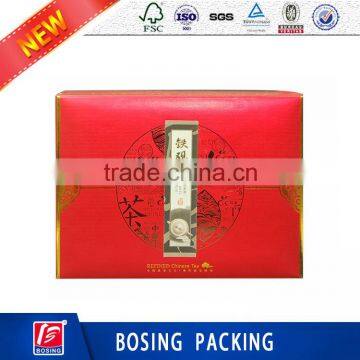 foldable paperboard packaging tea box with inner tray