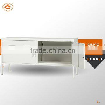 Home Furniture Steel Double Door Living Room TV Cabinet in White photo-3