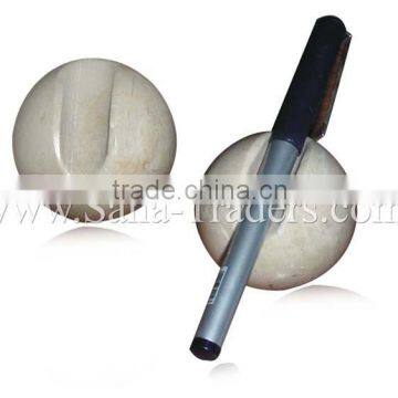 Natural Marble Onyx Designed Marble Pen Holder,630 - 670 gm, 7.5 x 12 cm (Thickness 0.5 cm)