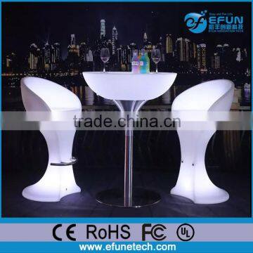 Modern Led Furniture Indoor Cafe Tables,RGB Color Tall Bar Table and Chairs