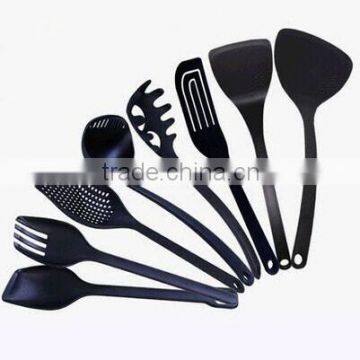 2015 Hot sale non-toxic black nylon kitchen utensils Nylon tunner 8pcs nylon kitchen ware set NL26