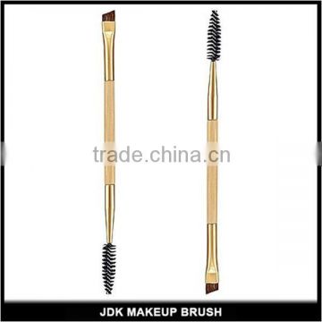 Double end eyebrow brush eyelash curler bamboo handle eyebrow pencil