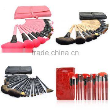 Classic Hot Styles! Wholesale Good 24pcs Wooden Soft Synthetic Hair Glitter Cosmetics Makeup Brush Set With Competitive Price !