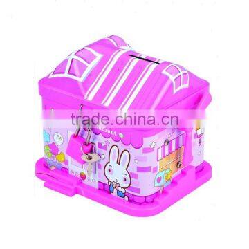 rabbit's house shape tin coin bank