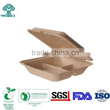 Tree Free Biodegradable Wheat Straw Disposable Paper Bento Lunch Box