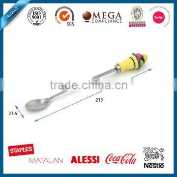 Cute Creram Polyresin Head Spoon, Spoon Rest, Cutlery With Long Handle