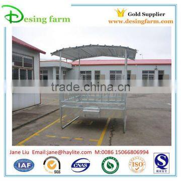 Hot dip galvanized hay feeder with roof for horse