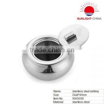 Round Stainless Steel Table Ashtray With Lid