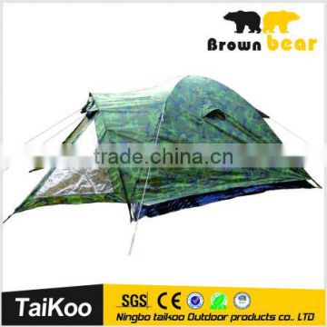 Double layer camouflage transparent camping tent