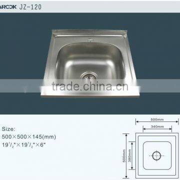 Cheap Single Bowl 50*50cm Stainless Steel Kitchen Sink JZ-120 photo-2