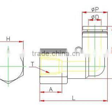 Plastic Tube Fitting, Male Elbow ,compact One -touch Tube Fitting , Push in Tube Fitting photo-2
