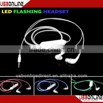 Christmas Gift Plug GREEN Light Mobile MP3 MP4 Led Flashing light earphone