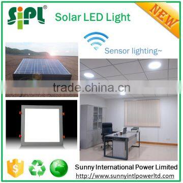 15W Solar Panel Green Power Indoor House Lighting Flat LED Panel Day & Night Light