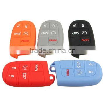 Silicone Remote Smart Control Key 5 Button Car Key Case Cover for Jeep or for Dodge for Chrysler for Fiat photo-3