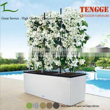 TG15-0284 Garden Furniture Planting White Rattan Garden Planters