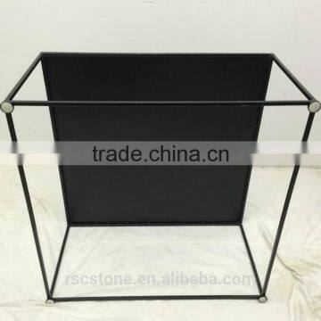 Cheap Modern Carrara White Marble Top Black Steel Coffee Table photo-4