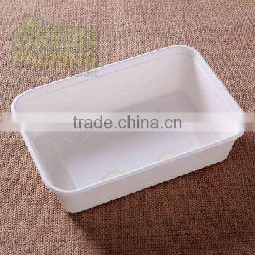 600ml disposable bagassse food packaging box with PET lid 175x120x45 HR13