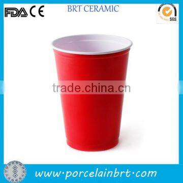 High quality ceramic simple shaping red Party Cup