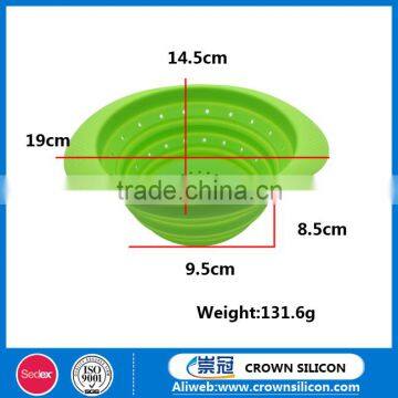 Food Grade Material Unbreakable Kitchenware Collapsible Silicone Colander photo-2